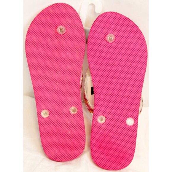 NWT Gap Kid Girl Flip Flops Thongs Foam Glitter Strap sz 5/6 Summer Cruise Beach - Picture 5 of 5
